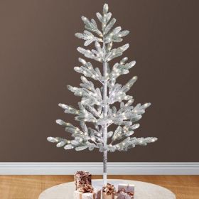 4ft Pine Tree Shape PE Material 48 Branches Green Flocking 325 Lights Warm White Two-color 8 Modes With Remote Control Indoor Tree Light S101