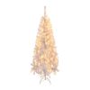 4 FT Pre-lit Artificial Christmas Tree, Hinged Xmas Pine Tree with 346 Branch Tips, 140 Lights and Remote Control for Holiday Party Office Home