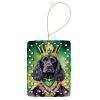 Cocker Spaniel King of Mardi Gras Porcelain Ornament Christmas Tree Hanging Decorations for Home Christmas Holiday, Rectangle, Gift, Multicolor