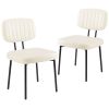 Dining Chairs , Upholstered Mid Century Modern Kitchen Dining Room Accent Chairs with Faux Leather Cushion Seat & Metal Legs for Kitchen