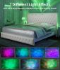 Full Size Wingback Upholstered Platform Bed Frame with Galaxy Projector, Diamond Button Headbaord, USB Charger, Music Speaker, Velvet