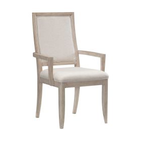 Modern Contemporary Armchairs Set of 2, Upholstered Seat and Back Gray Finish Wooden Furniture