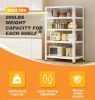 Household storage rack, adjustable display rack, basement balcony storage rack, carbon steel storage rack, 100cm * 40cm * 180cm, five floors (white)