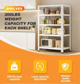 Household storage rack, adjustable display rack, basement balcony storage rack, carbon steel storage rack, 100cm * 40cm * 180cm, five floors (white)