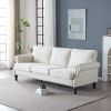 83 Inch Nailhead Trim Couches for Living Room, 22" Deep Seat Rolled Arm Sofa, Faux Leather Couch Upholstered SofaComfy Upholstered 3 Seater Sofa