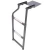 Pickup Truck Tailgate Ladder - Universal Fit, Stainless Steel Self Drilling Hex Screws for Easy Install, Durable Aluminum Step Grip Plates