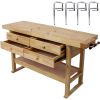 60in Workbench with 4 Drawers Wooden Workbench for Garage Workshop and Home, with Bar Clamps Set 12 inch x 4-3/4 inch Throat,Pack of 4