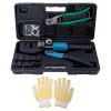 Hydraulic Hand Crimper Tool,Hydraulic Wire Terminal Crimper Swager Battery Cable Lug Crimping Swaging Tool with 9 Pairs Dies,one pair glove