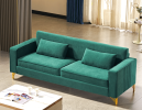 Aesthetic 85.8" Velvet Sofas for Living Room, 3 Seater Couch with Classic Modern Appeal and Luxurious Soft Comfort, Easy to Maintain, Green