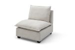 Contemporary Vertical Channel linen fabric Sectional Sofa Modern Upholstered Corner