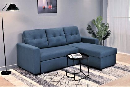 Container Furniture Direct Convertible L-Shaped Sectional Sleeper Sofa Bed, Stylish Apartment Furniture