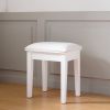 Vanity Stool Makeup Bench Dressing Stool with Cushion and Solid Legs,White