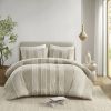3 Piece Striped Cotton Comforter Set