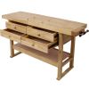 60in Workbench with 4 Drawers Wooden Workbench for Garage Workshop and Home, with Bar Clamps Set 12 inch x 4-3/4 inch Throat,Pack of 4