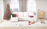 110.2" Oversized U-shaped Sofa Versatile Sectional Sofa Pull-out Sofa Bed with Double Storage Chaise Lounges and Two USB Ports for Living Room,Beige
