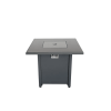 30" Powder-Coated Metal Fire Pit with Smoked Glass Surface
