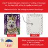 White German Shepherd King of Mardi Gras Porcelain Ornament Christmas Tree Hanging Decorations for Home Christmas Holiday, Rectangle, Gift, Multicolor