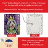 Bearded Collie King of Mardi Gras Porcelain Ornament Christmas Tree Hanging Decorations for Home Christmas Holiday, Rectangle, Gift, Multicolor
