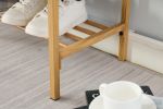 End of Bed Bench with Shelf, Retro leather Upholstered Storage Shoe Bench, Modern Bedroom Bench with Metal Legs for Living Room, Entryway, Dining Room