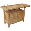 Wood Workbench - Wooden Workbench for Garage Workshop and Home, with Bar Clamps Set 2 pcs 12 inch x 3inch+ 2pcs 16inchx4-3/4" ,4pcs pack