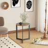 19.68"H Round Side Table, Round Accent End Table with Sturdy Metal Frame, Round Nightstand, for Living Room, Bedroom, Balcony, Office
