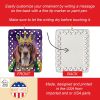 American English Coonhound King of Mardi Gras Porcelain Ornament Christmas Tree Hanging Decorations for Home Christmas Holiday, Rectangle, Gift