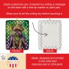 Brussels Griffon King of Mardi Gras Porcelain Ornament Christmas Tree Hanging Decorations for Home Christmas Holiday, Rectangle, Gift, Multicolor