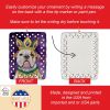 American Bulldog King of Mardi Gras Porcelain Ornament Christmas Tree Hanging Decorations for Home Christmas Holiday, Rectangle, Gift, Multicolor
