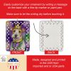 Fox Terrier King of Mardi Gras Porcelain Ornament Christmas Tree Hanging Decorations for Home Christmas Holiday, Rectangle, Gift, Multicolor