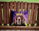 American English Coonhound King of Mardi Gras Throw Pillow Machine Washable, Indoor Outdoor Decorative Pillow for Couch, Bed or Patio, 14Hx14W