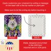 American Eskimo King of Mardi Gras Porcelain Ornament Christmas Tree Hanging Decorations for Home Christmas Holiday, Rectangle, Gift, Multicolor