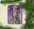 Scottish Deerhound King of Mardi Gras Porcelain Ornament Christmas Tree Hanging Decorations for Home Christmas Holiday, Rectangle, Gift, Multicolor