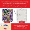 Bichon Frise King of Mardi Gras Porcelain Ornament Christmas Tree Hanging Decorations for Home Christmas Holiday, Rectangle, Gift, Multicolor