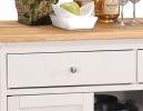 Tullarick Natural Wooden Top & White Finish Kitchen Cart