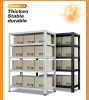 Household storage rack, adjustable display rack, basement balcony storage rack, carbon steel storage rack, 100cm * 40cm * 180cm, five floors (white)