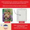 Lakeland Terrier King of Mardi Gras Porcelain Ornament Christmas Tree Hanging Decorations for Home Christmas Holiday, Rectangle, Gift, Multicolor