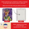 Basenji King of Mardi Gras Porcelain Ornament Christmas Tree Hanging Decorations for Home Christmas Holiday, Rectangle, Gift, Multicolor