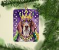 American English Coonhound King of Mardi Gras Porcelain Ornament Christmas Tree Hanging Decorations for Home Christmas Holiday, Rectangle, Gift