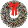 24in Pre-lit Battery Powered Christmas Wreath with Remote