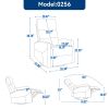 Manual Recliner Chair with Rocker and Swivel in Fabric for Living Room, Brown