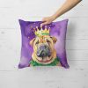 Shar Pei King of Mardi Gras Throw Pillow Machine Washable, Indoor Outdoor Decorative Pillow for Couch, Bed or Patio, 18Hx18W