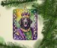 Curly-Coated Retriever King of Mardi Gras Porcelain Ornament Christmas Tree Hanging Decorations for Home Christmas Holiday, Rectangle, Gift
