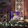 Komondor King of Mardi Gras Throw Pillow Machine Washable, Indoor Outdoor Decorative Pillow for Couch, Bed or Patio, 18Hx18W