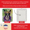 Boston Terrier King of Mardi Gras Porcelain Ornament Christmas Tree Hanging Decorations for Home Christmas Holiday, Rectangle, Gift, Multicolor