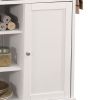 Tullarick Natural Wooden Top & White Finish Kitchen Cart