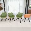 A set of 4 dining chairs, medieval modern kitchen dining chair, PU decorative chairs with black metal legs