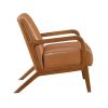 Walnut Finish Sleek Design Accent Chair Brown Faux Leather Upholstery Modern Living Room Furniture 1pc