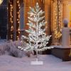 4ft Pine Tree Shape PE Material 48 Branches Green Flocking 325 Lights Warm White Two-color 8 Modes With Remote Control Indoor Tree Light S101
