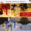 LED Christmas Decoration Present Boxes, Set of 3 Christmas Lighted Gift Boxes Include 33 Feet Fairy Lights