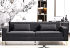 Aesthetic 85.8" Velvet Sofas for Living Room, 3 Seater Couch with Classic Modern Appeal and Luxurious Soft Comfort, Easy to Maintain, Black